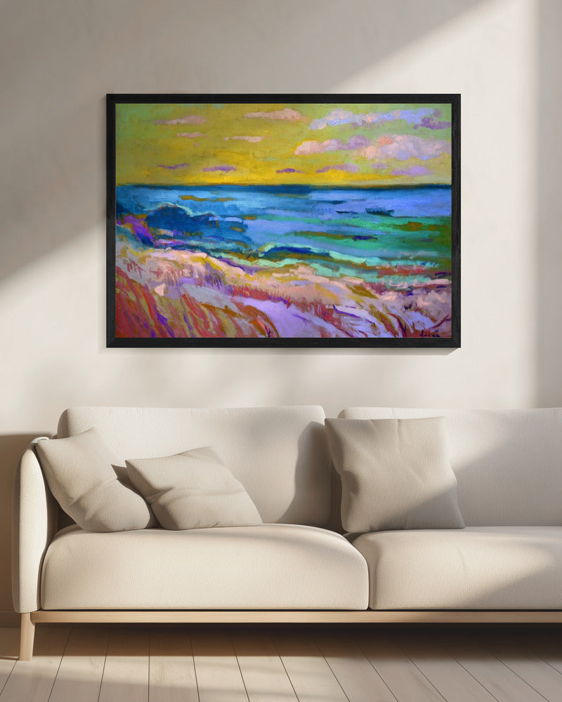 Küstenlandschaft bei Sonnenuntergang | Leinwand