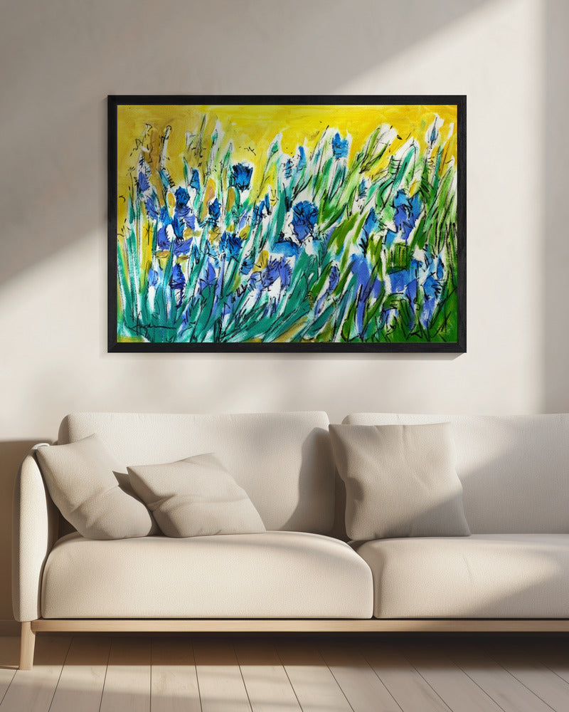 Explosion blauer Blüten | Leinwand
