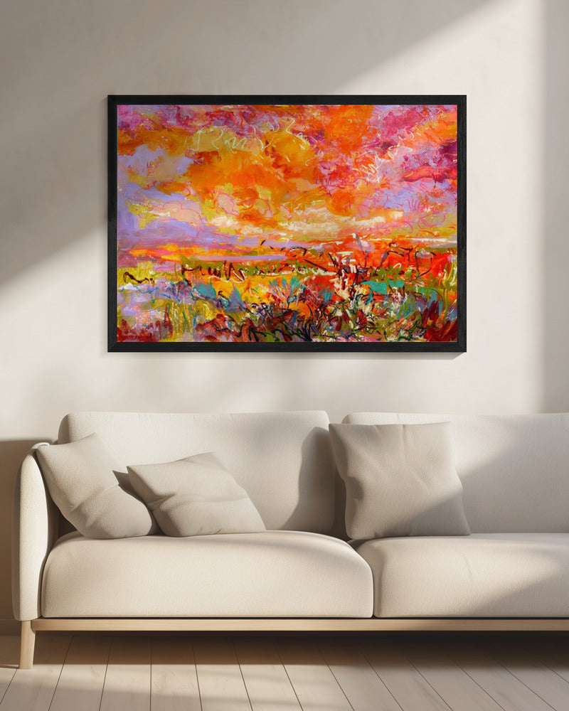 Feurige Sonnenuntergangsfelder | Leinwand