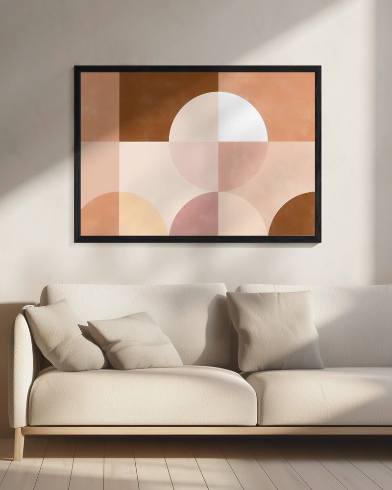 Geometrische Formen mit warmen Erdtönen | Leinwand