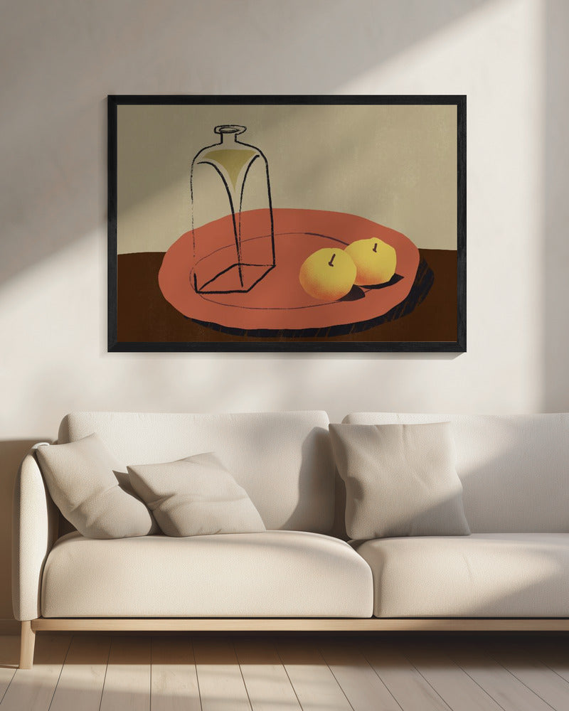 Glas und Apfel | Leinwand