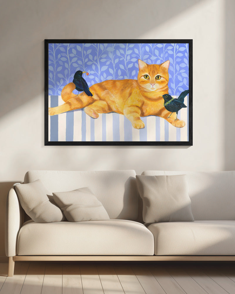 Entspannte orange getigerte Katze | Leinwand