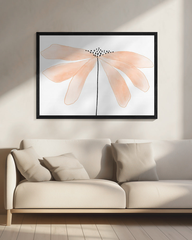 Zarte pfirsichfarbene Blume mit Blütenblättern | Leinwand