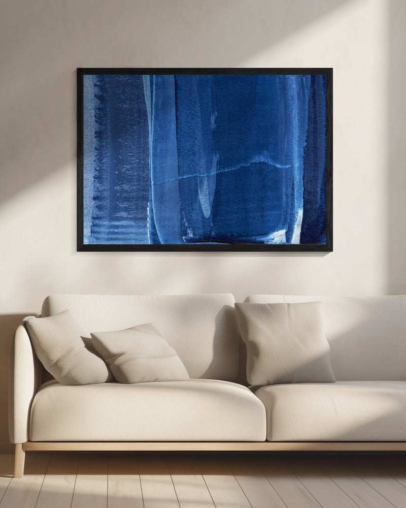 Blue Texture Flowing Vertical Lines | Canvas