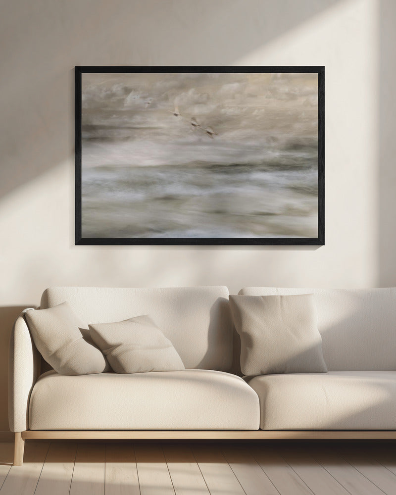 Schwäne über dem Meer | Leinwand