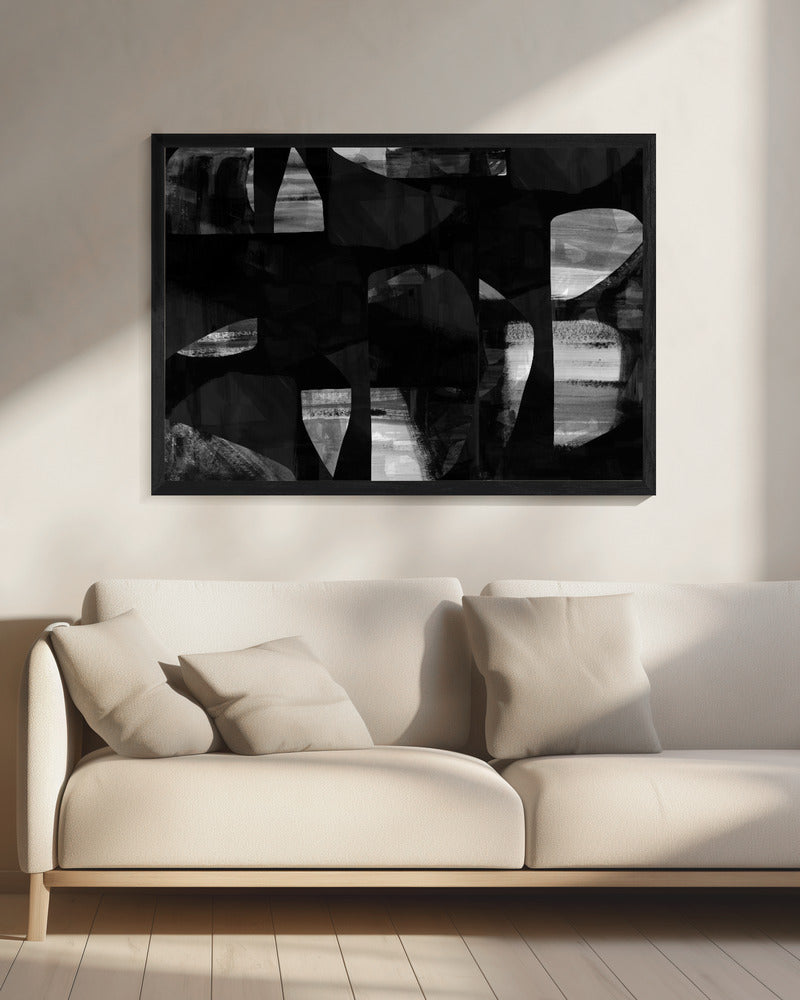 Abstract Black Night Shapes 1 | Canvas