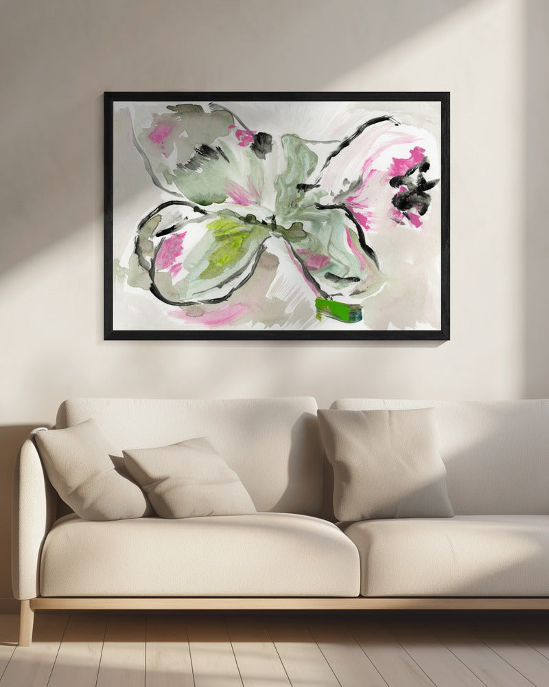 Abstrakt Lila Violett Rosa Farbtöne Floral 2 | Leinwand