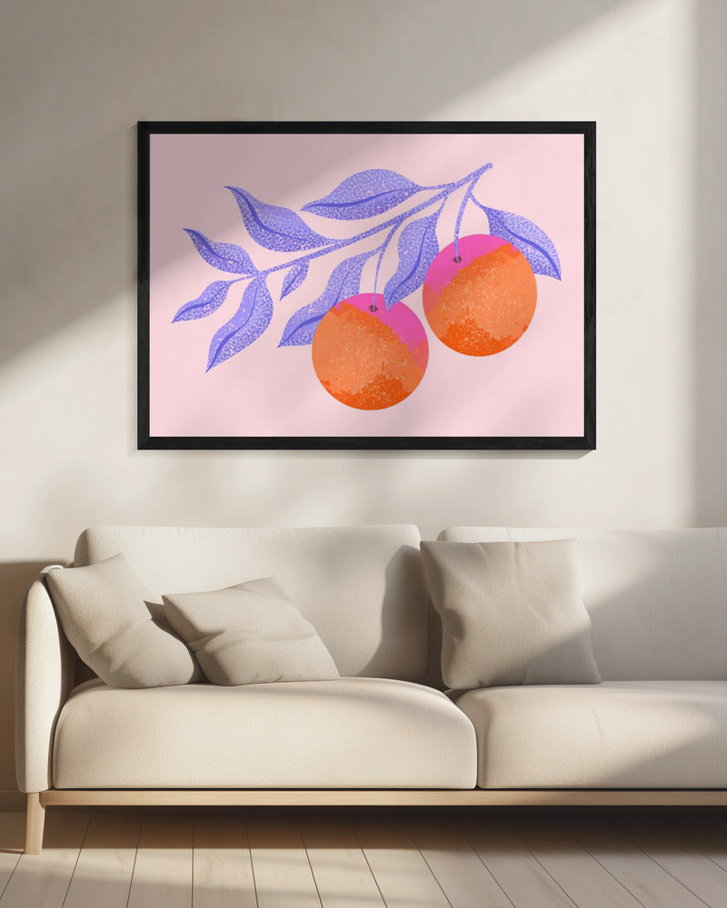 Abstrakter Orangenzweig | Leinwand
