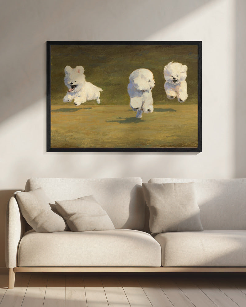 Drei rennende Hunde | Leinwand