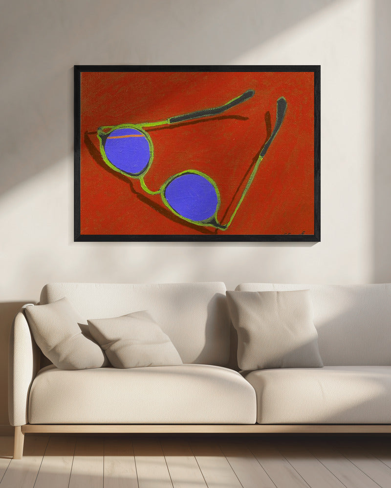 Sonnenbrille auf Rot | Leinwand