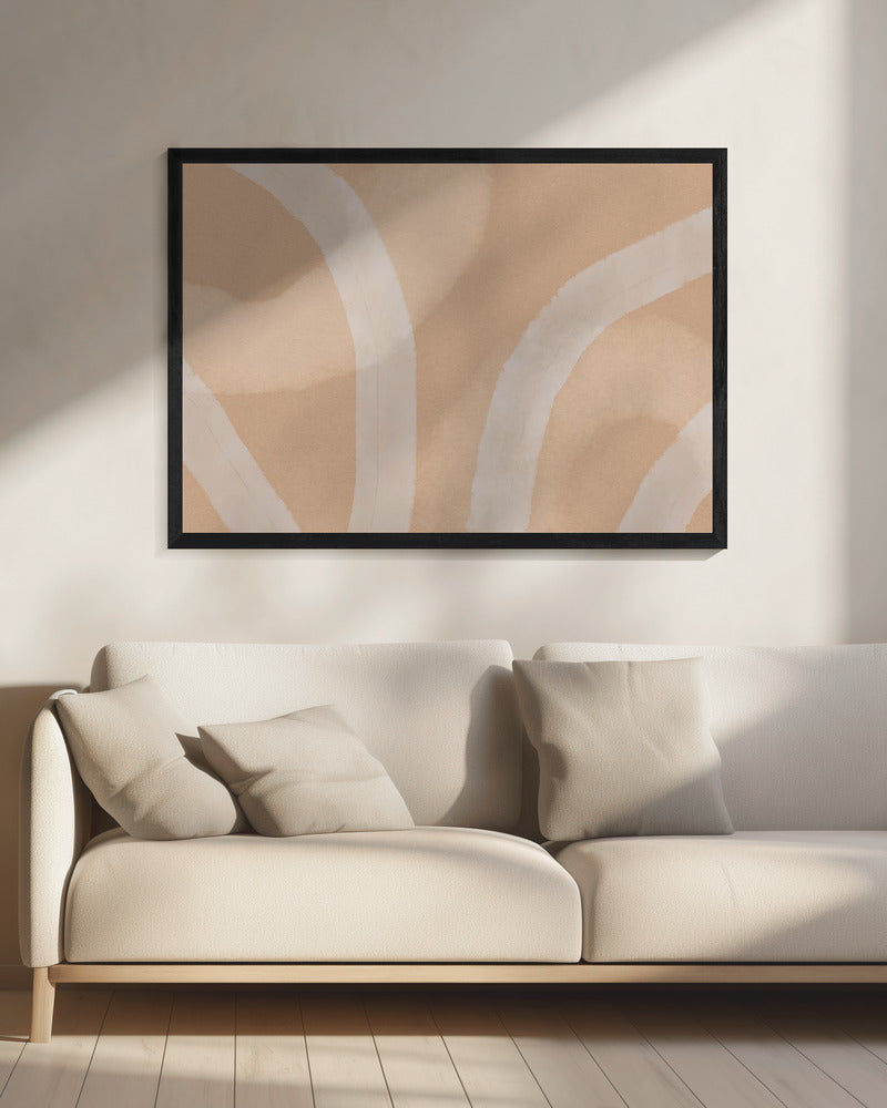 Neutrales abstraktes Aquarell. Minimalistisch in Pastellfarben Nr. 5 | Leinwand