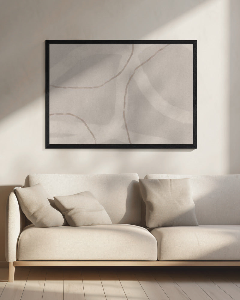 Neutrales abstraktes Aquarell. Minimalistisch in Pastellfarben Nr. 1 | Leinwand