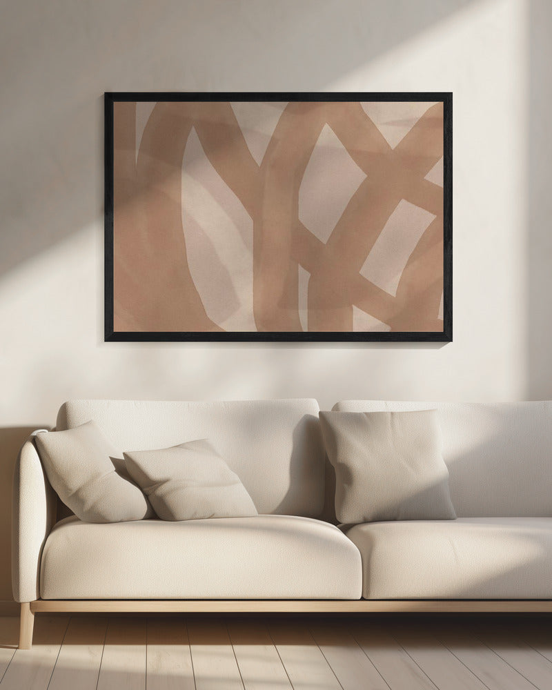 Neutrales abstraktes Aquarell in Nude und Pastell 9 | Leinwand