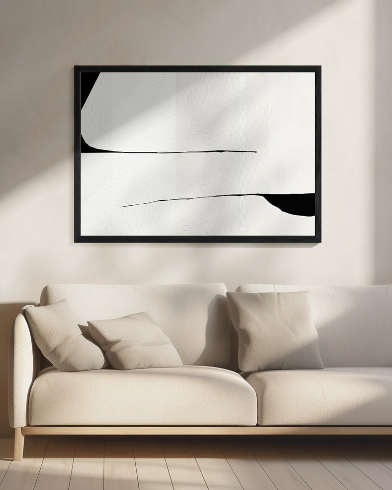 Schwarzer Strich und weiße Webkunst 3 | Leinwand