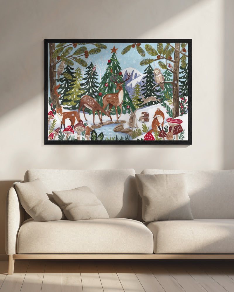 Tierische Winterszene | Leinwand
