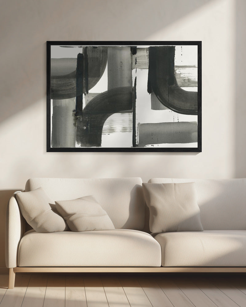 Monochrome abstrakte schwarze Formen 3 | Leinwand