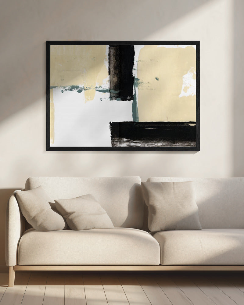 Neutraler & Schwarzer Kunstdruck Nr. 1 | Leinwand