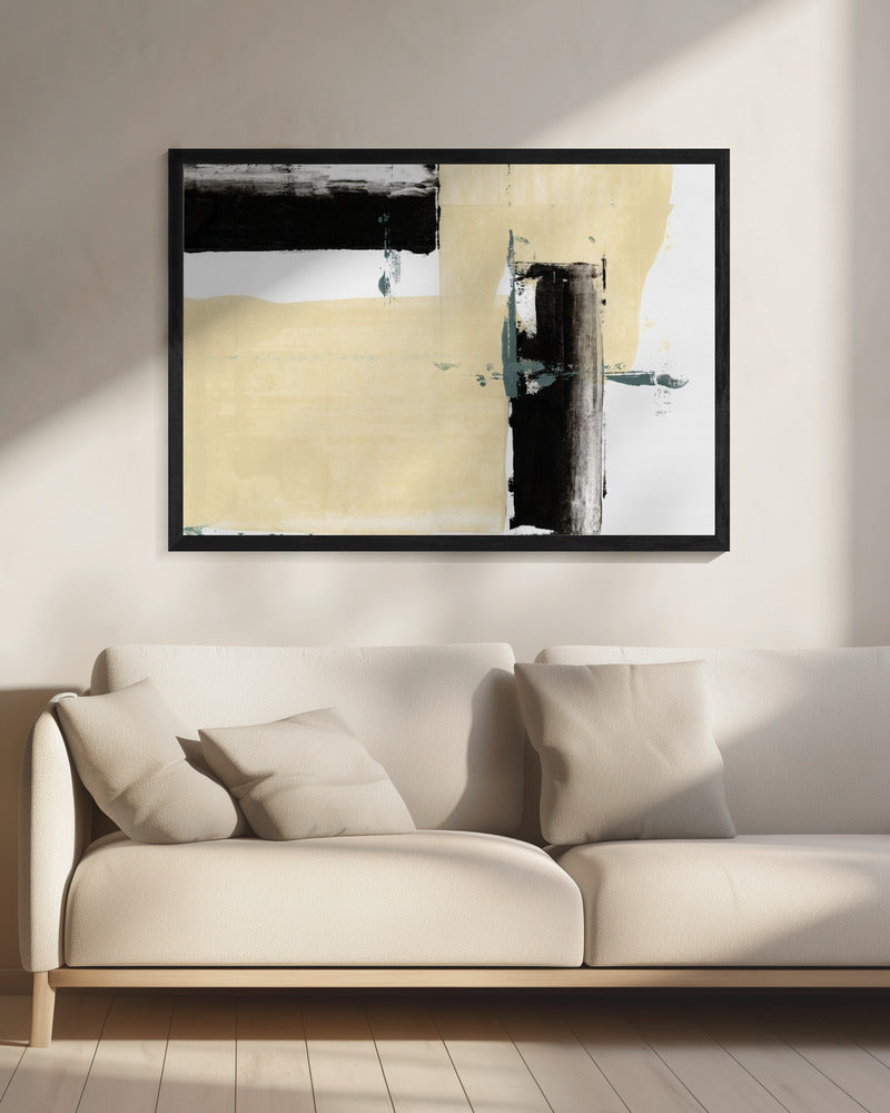 Neutraler & Schwarzer Kunstdruck Nr. 2 | Leinwand