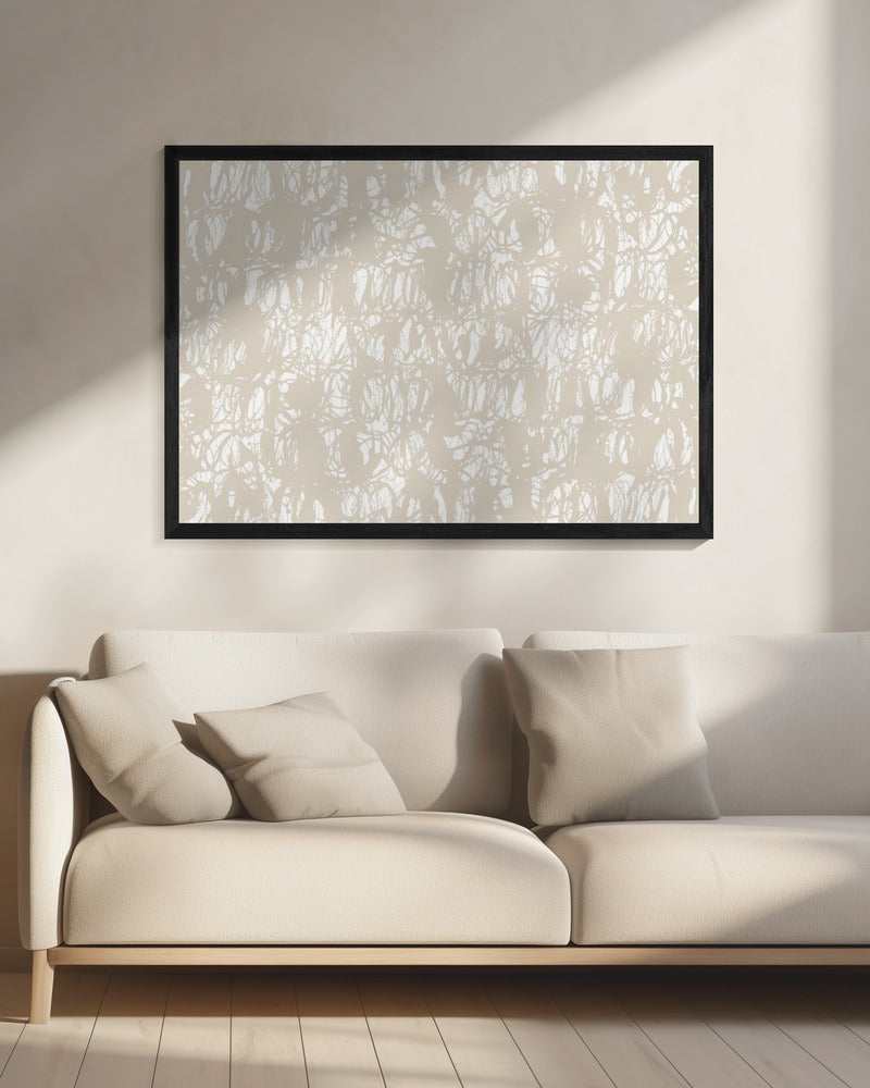 Abstrakte Tintenwirbel Beige 1 | Leinwand