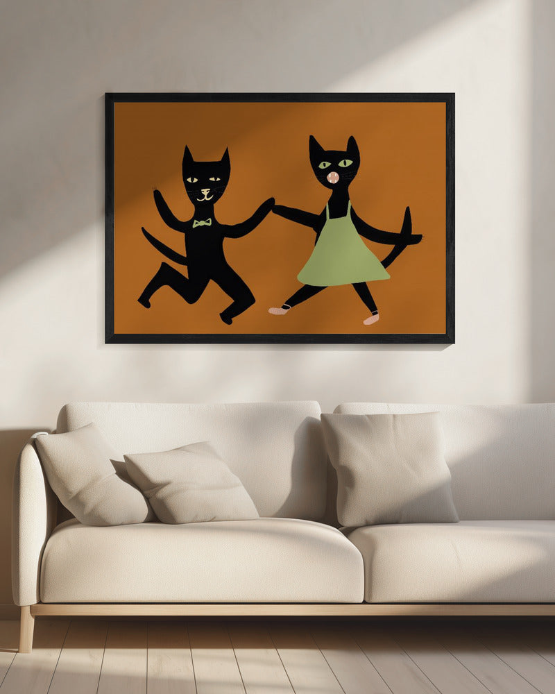 Tanzende Katzen | Leinwand