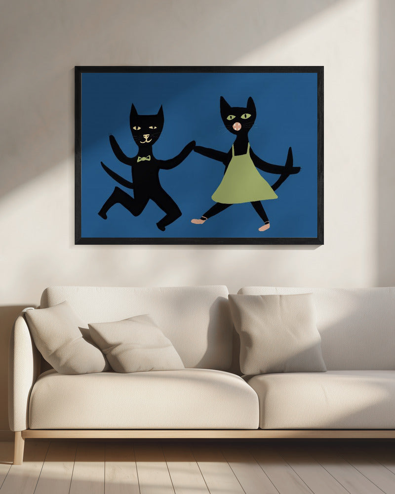 Tanzende Katzen | Leinwand