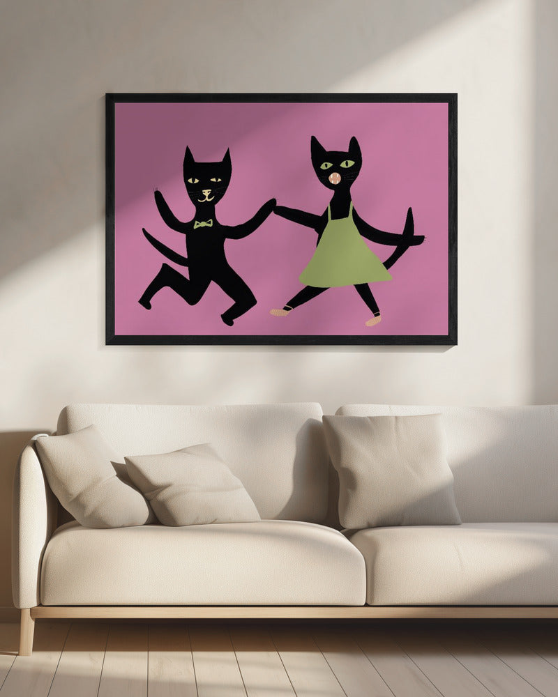 Tanzende Katzen | Leinwand