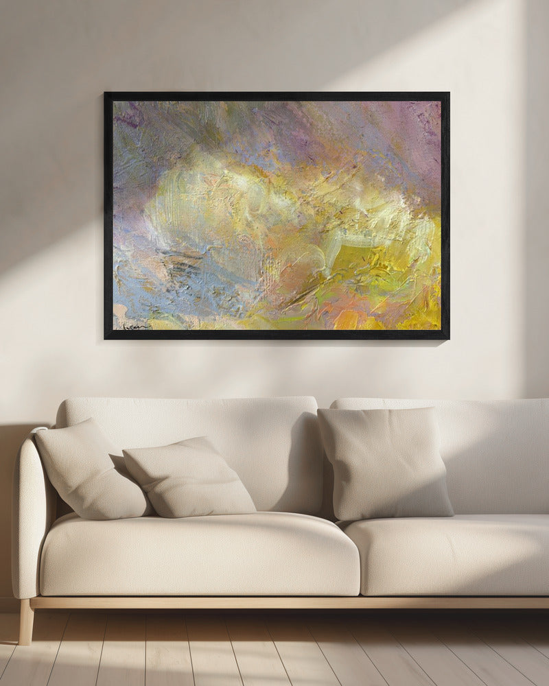 Schwebendes goldenes Abstrakt | Leinwand