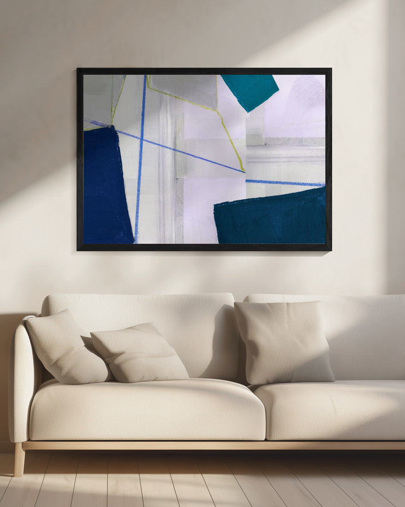 Abstrakte Komposition in Blau 1 | Leinwand