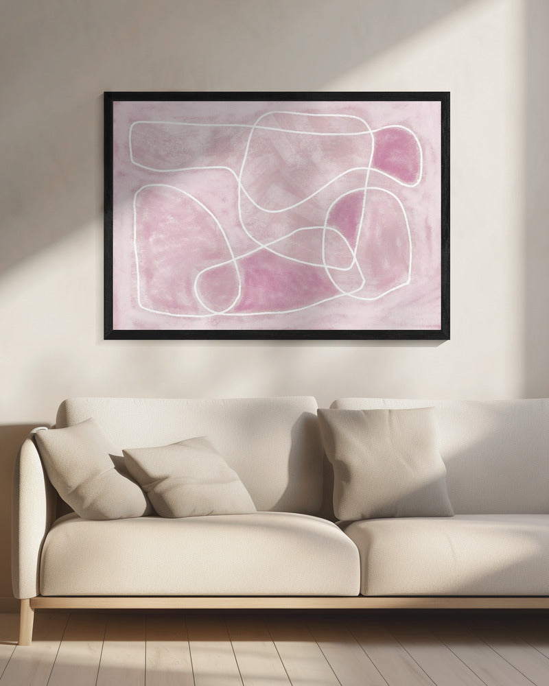 Pastellrosa Strichzeichnung | Leinwand