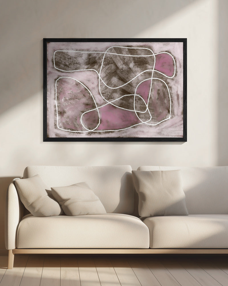 Pastellrosa Strichzeichnung | Leinwand