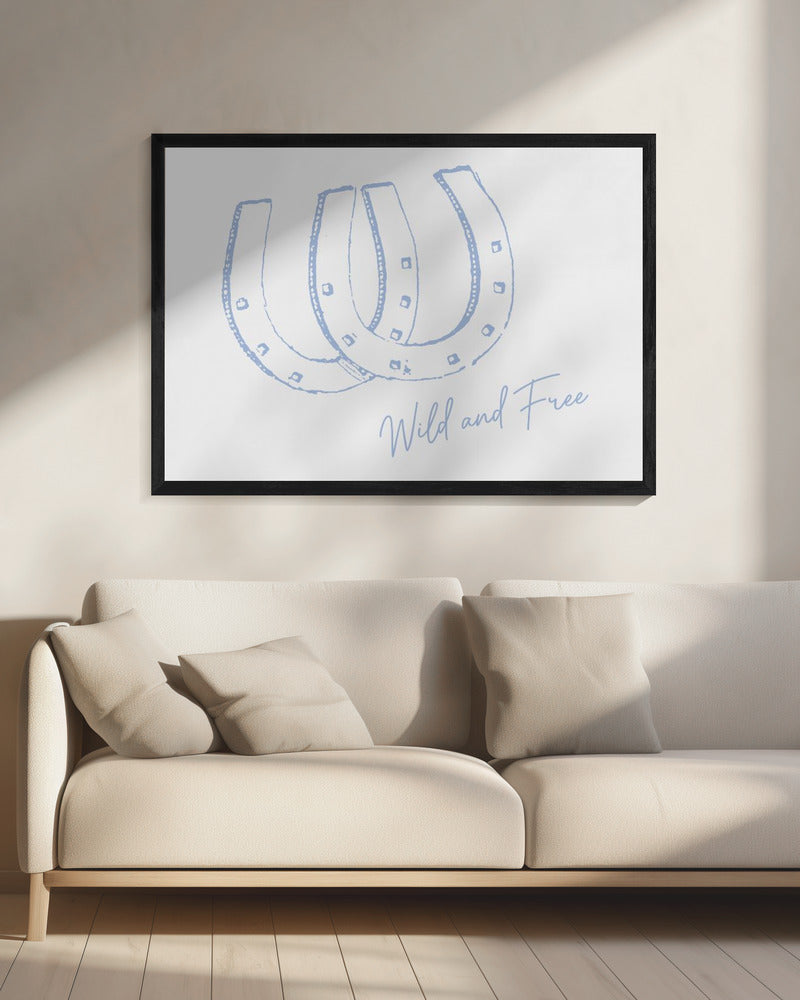 Hufeisen Wild and Free Blau | Leinwand