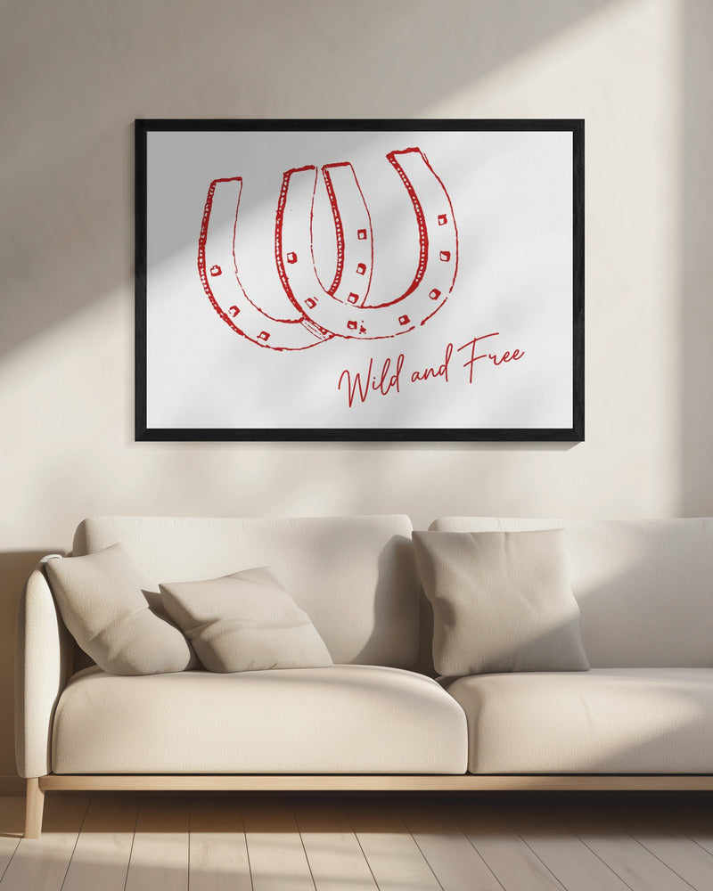Hufeisen Wild and Free Rot | Leinwand