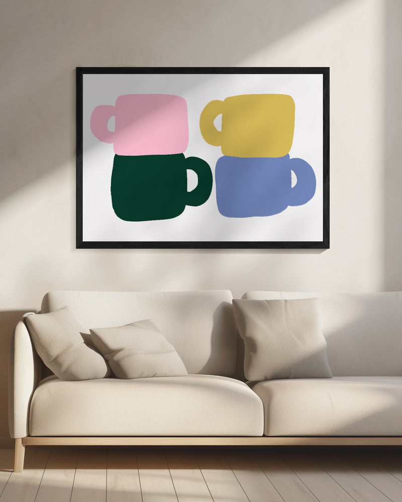 Bunte Kaffeetassen | Leinwand