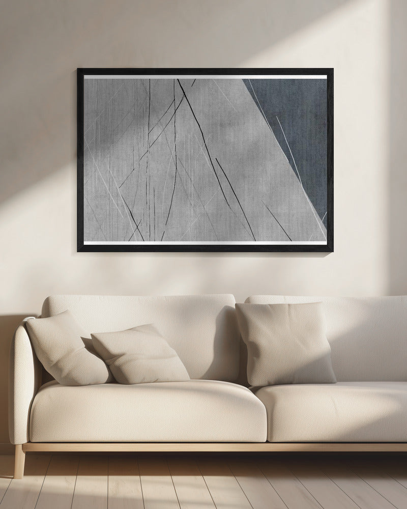 Abstrakte Linien auf Grau | Leinwand