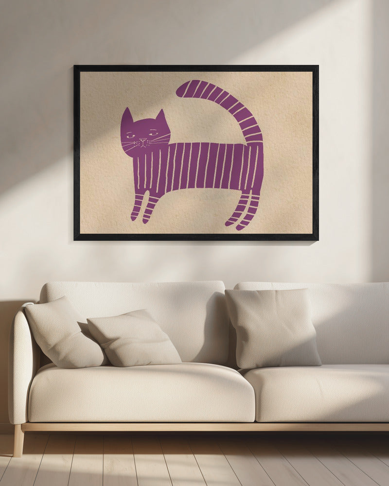 Malvenfarbenes Katzen-Kinderzimmer | Leinwand