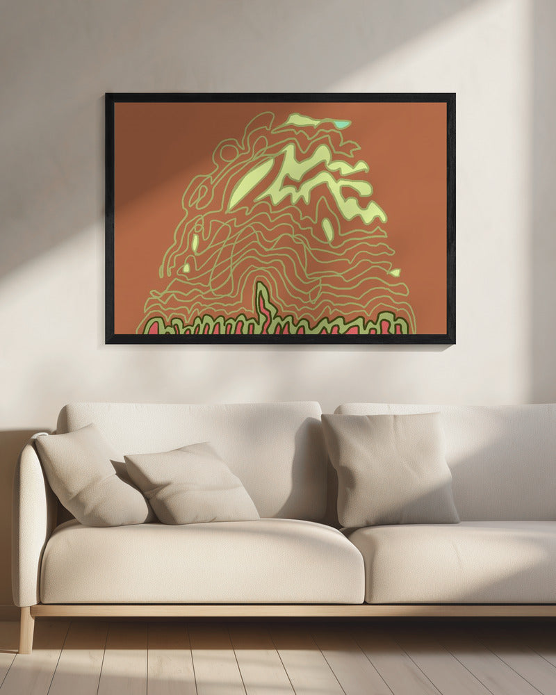 Line Drawing Rusts brownns | Canvas