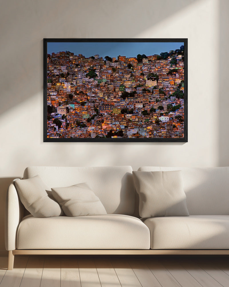 Einbruch der Dunkelheit in der Favela da Rocinha | Leinwand