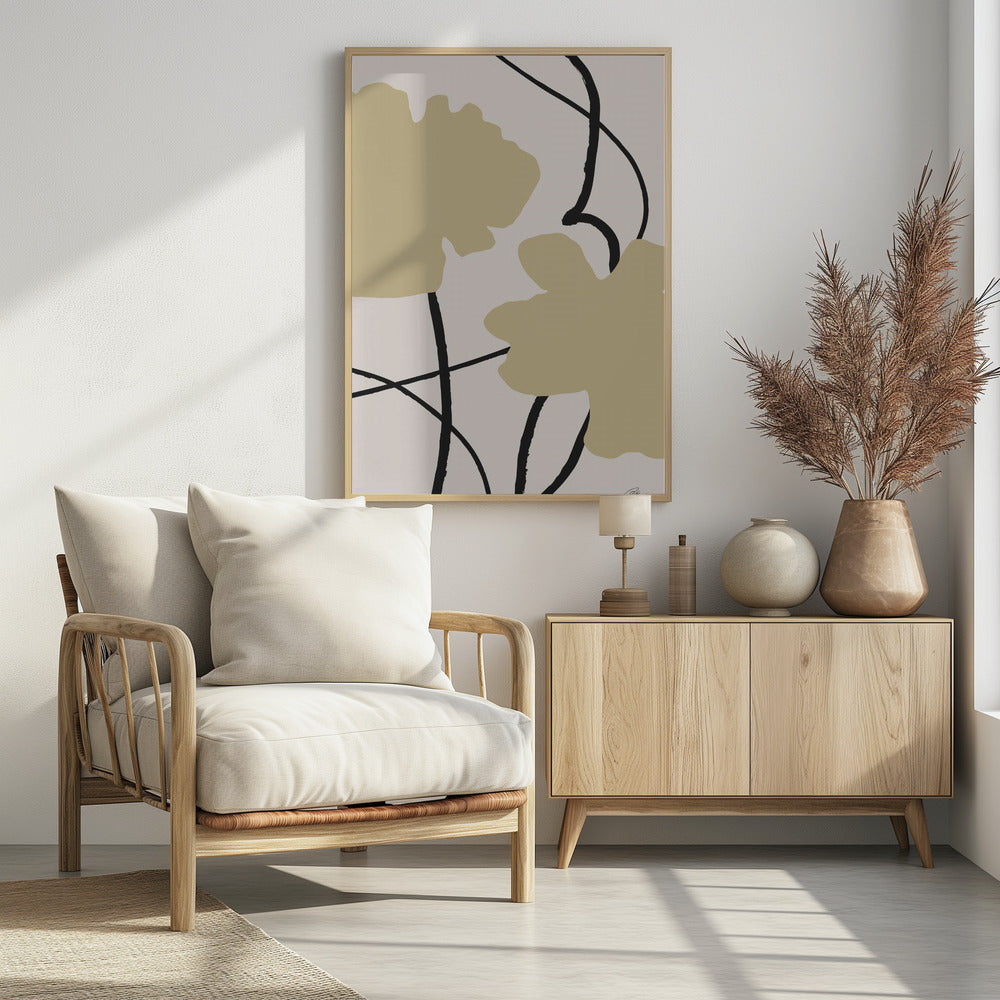 Beige Flowers 02 | Poster