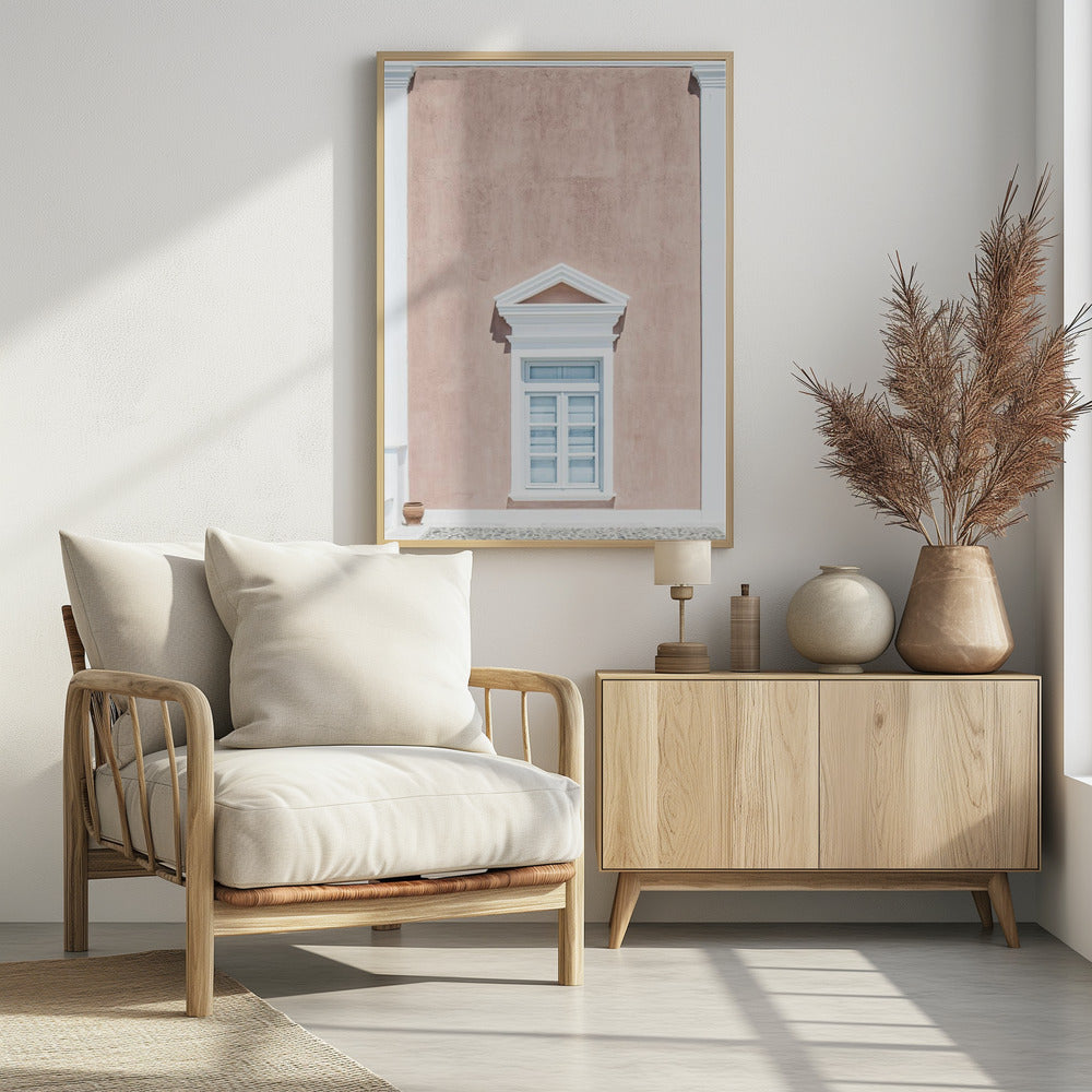 Rosa Wand und ein Giebel | Poster