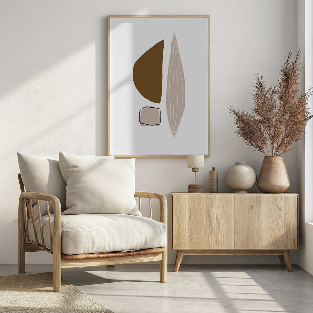 Geometrische Formen in Erdtönen | Poster