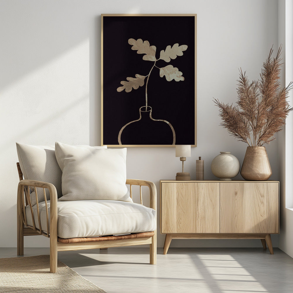 Leaves in vase_gold | Poster