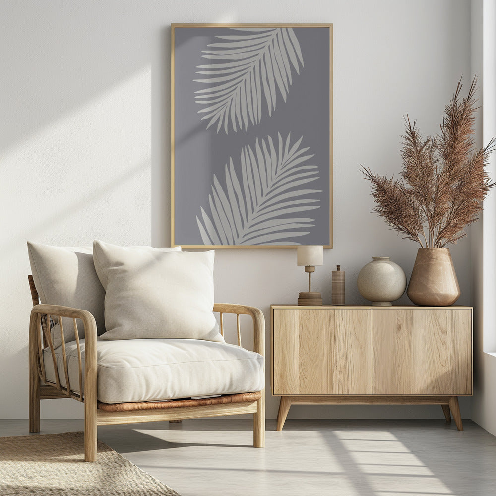 PALM LEAF 03 MEDIUM GRAY | Poster