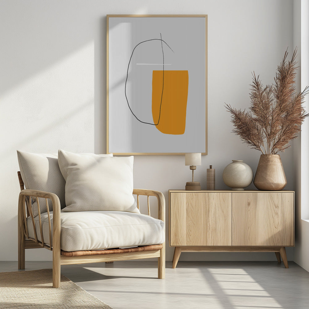 Overlapping Lines On A Gray Background | Poster