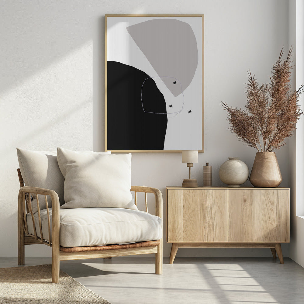 Kräftige schwarze und graue Formen | Poster