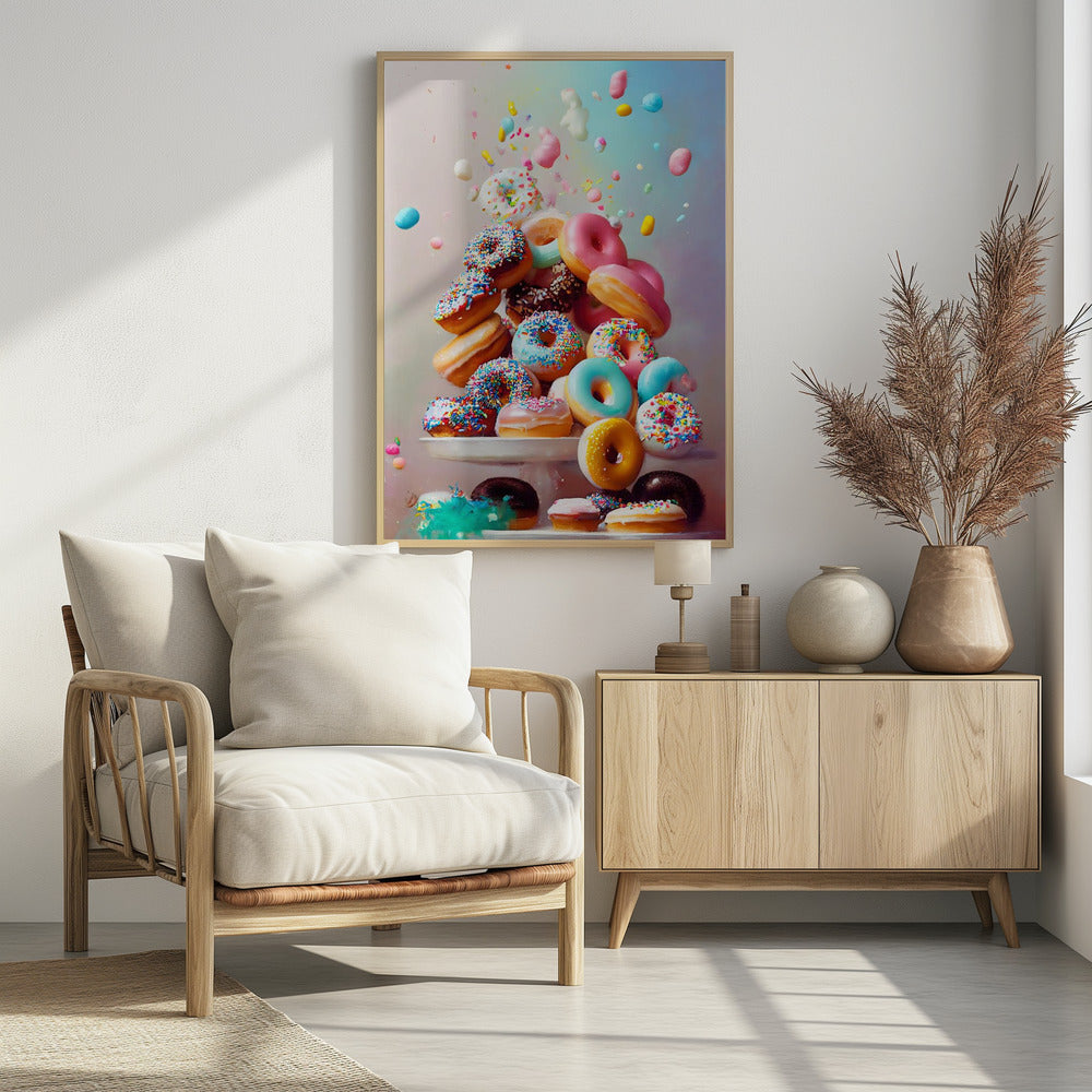 Bunte Donut-Kaskade | Poster