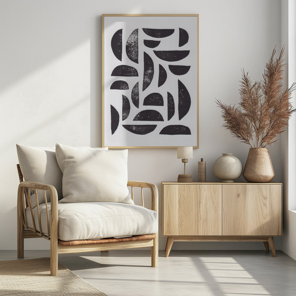 Linocut Abstract #7 | Poster