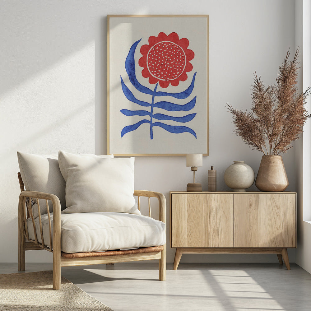 Red Flower / Lino Print | Poster