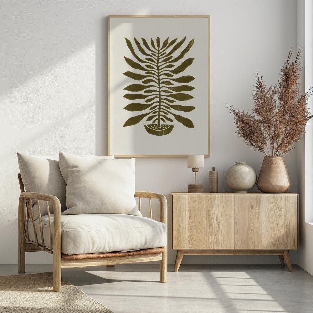 ne Hundred-Leaved Plant #22 / Lino Print | Poster