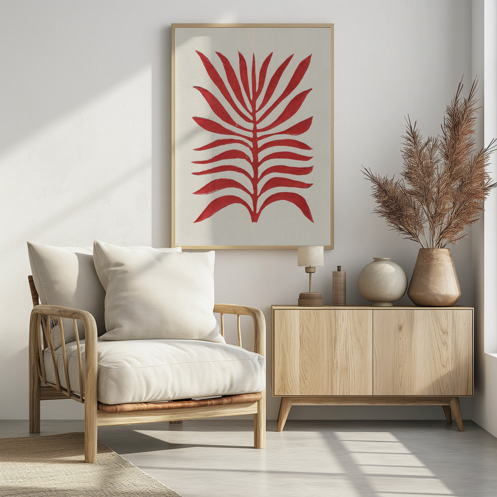 Roter Zweig / Linoldruck | Poster