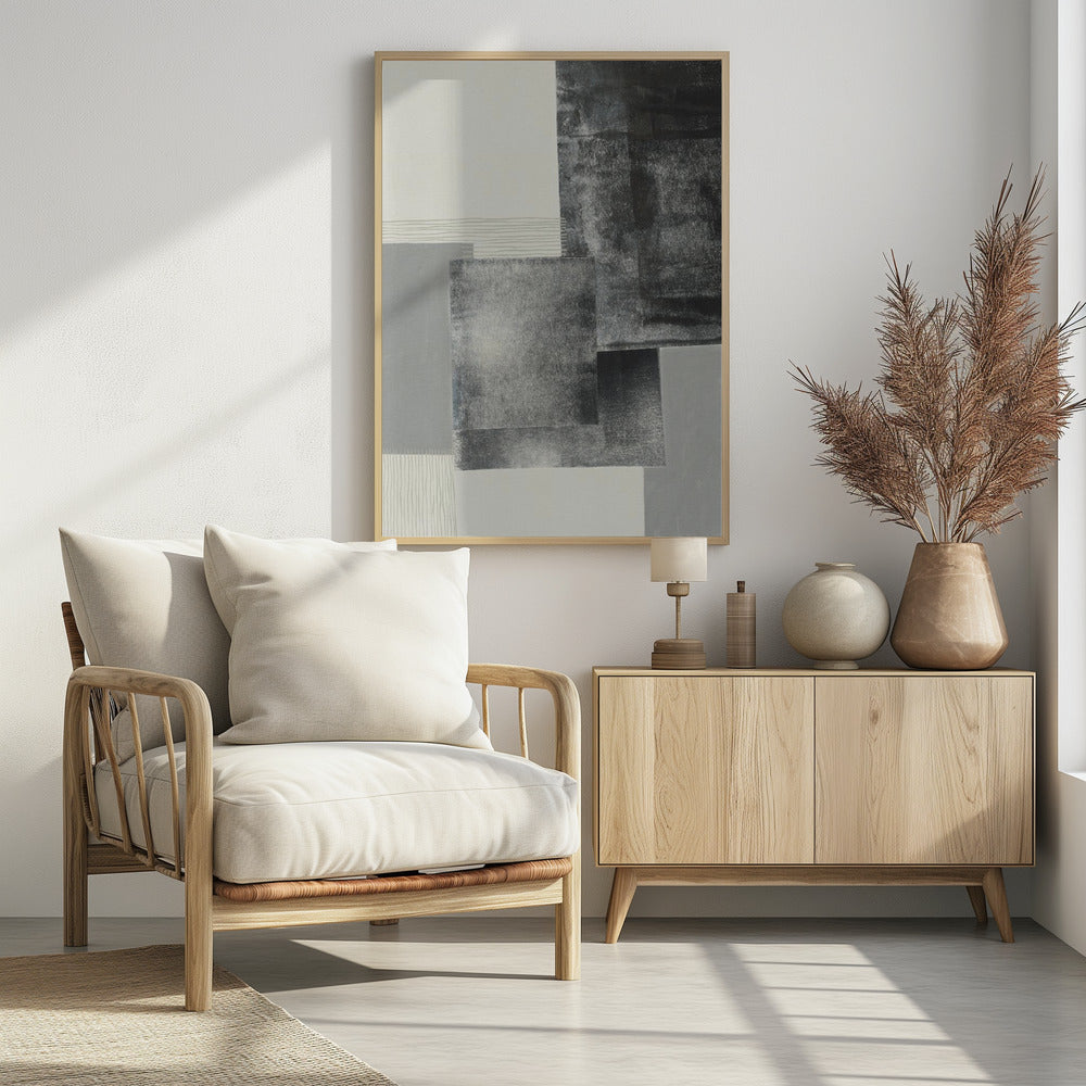 Monochrome Blöcke #1 | Poster